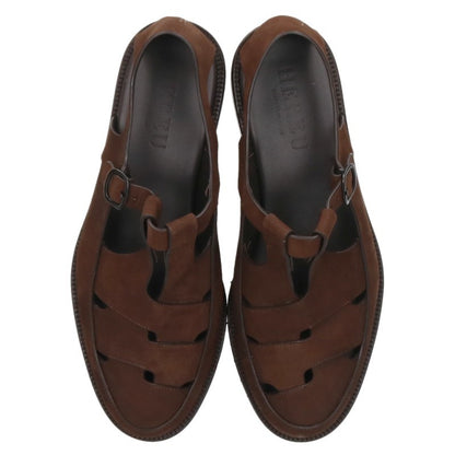HEREU BESSO Nubuck Ghillie Sandals Brown Size EU 40