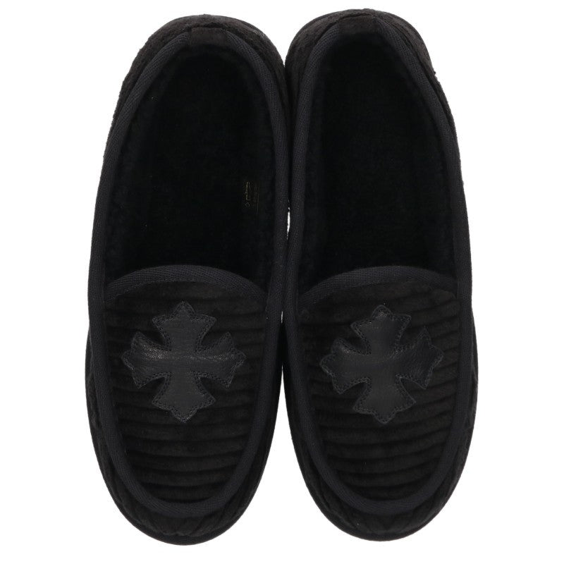 Chrome Hearts Corduroy Cross Patch Sandals Black Size EU 42