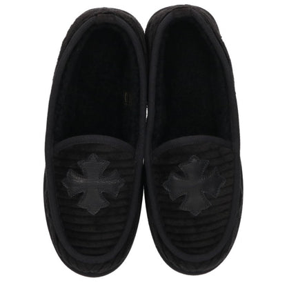 Chrome Hearts Corduroy Cross Patch Sandals Black Size EU 42