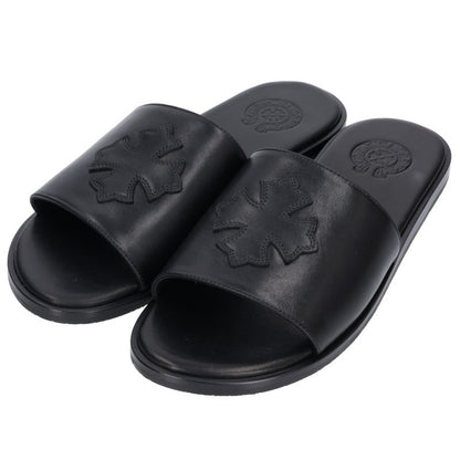 Chrome Hearts CH SLIDE LEATHER CH Sandals Black Size EU 43