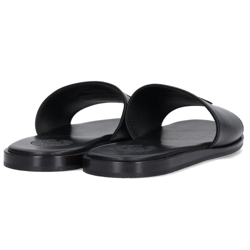 Chrome Hearts CH SLIDE LEATHER CH Sandals Black Size EU 43