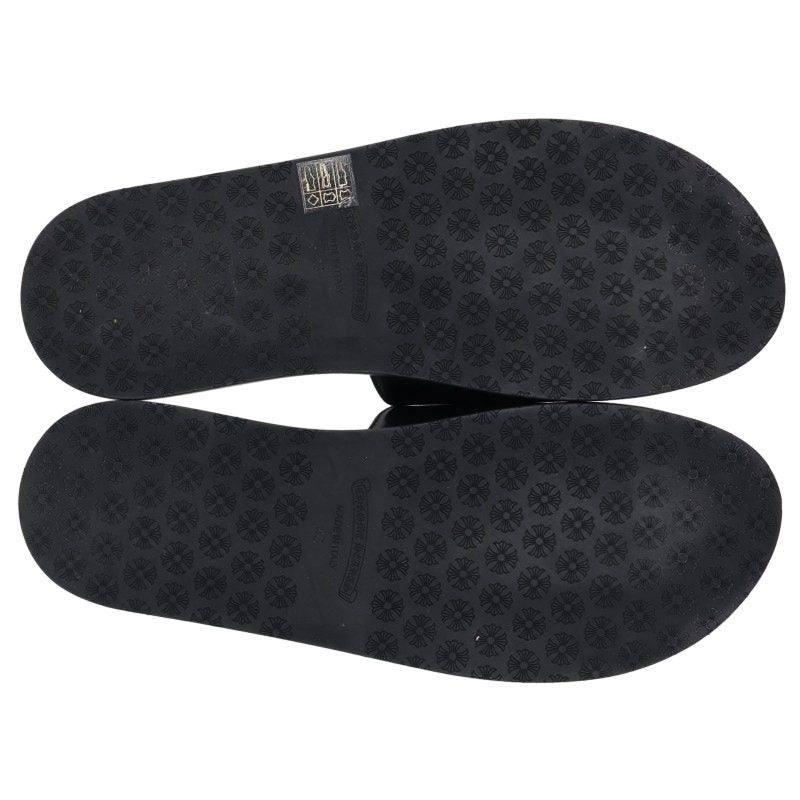 Chrome Hearts CH SLIDE LEATHER CH Sandals Black Size EU 43