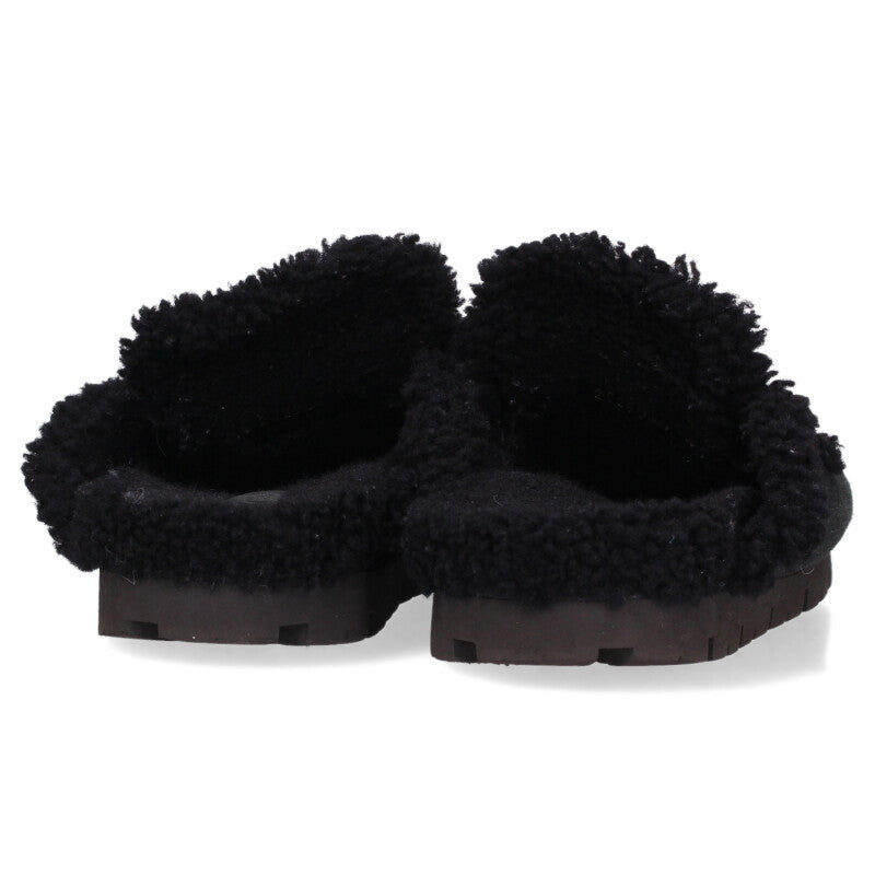 PRADA Triangle Logo Plate Boa Mules Dark Green Size 7