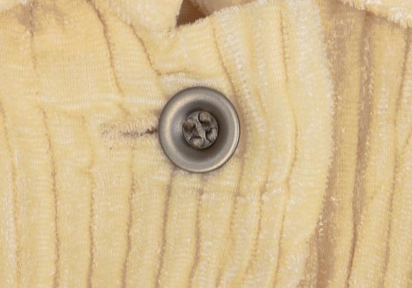 ISSEY MIYAKE Poly Pile Pleated Button-Up Shirt Cream Size M