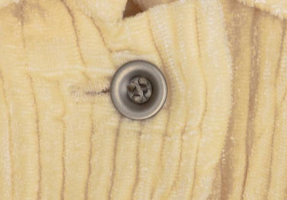 ISSEY MIYAKE Poly Pile Pleated Button-Up Shirt Cream Size M