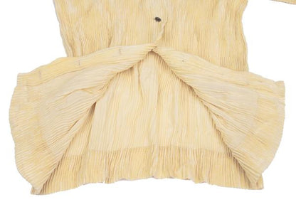 ISSEY MIYAKE Poly Pile Pleated Button-Up Shirt Cream Size M