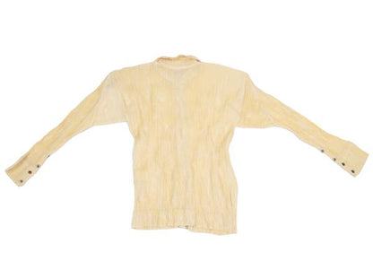 ISSEY MIYAKE Poly Pile Pleated Button-Up Shirt Cream Size M