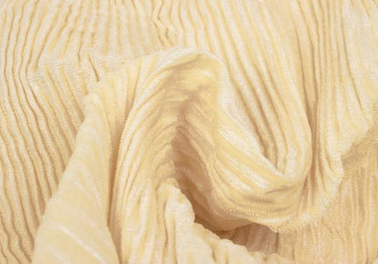 ISSEY MIYAKE Poly Pile Pleated Button-Up Shirt Cream Size M