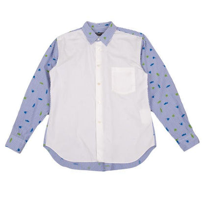 COMME des GARCONS HOMME DEUX Fish Shirt White/Blue Size XS
