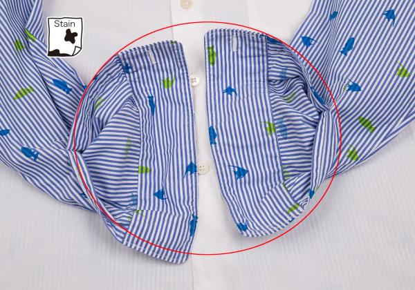 COMME des GARCONS HOMME DEUX Fish Shirt White/Blue Size XS
