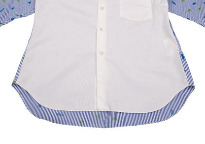 COMME des GARCONS HOMME DEUX Fish Shirt White/Blue Size XS