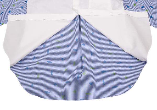 COMME des GARCONS HOMME DEUX Fish Shirt White/Blue Size XS