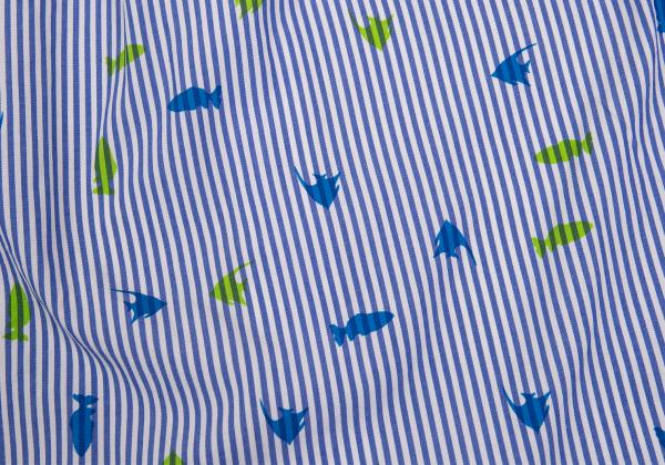 COMME des GARCONS HOMME DEUX Fish Shirt White/Blue Size XS