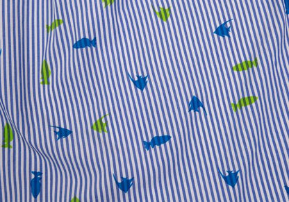 COMME des GARCONS HOMME DEUX Fish Shirt White/Blue Size XS