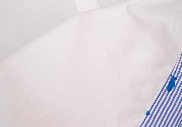 COMME des GARCONS HOMME DEUX Fish Shirt White/Blue Size XS
