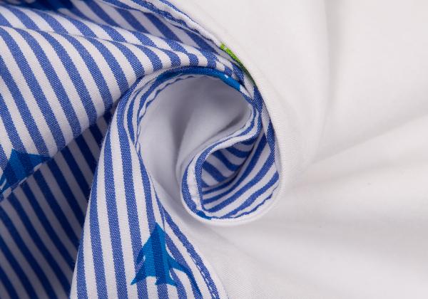 COMME des GARCONS HOMME DEUX Fish Shirt White/Blue Size XS