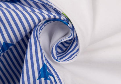 COMME des GARCONS HOMME DEUX Fish Shirt White/Blue Size XS