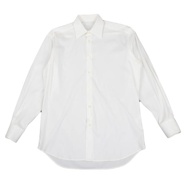 PRADA Cotton Stretch Regular Collar Shirt Off-White Size 37