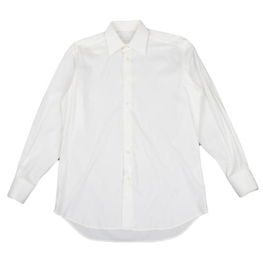 PRADA Cotton Stretch Regular Collar Shirt Off-White Size 37