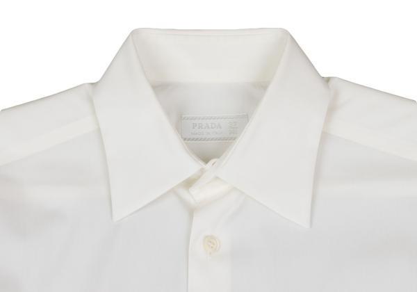 PRADA Cotton Stretch Regular Collar Shirt Off-White Size 37