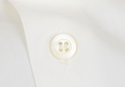 PRADA Cotton Stretch Regular Collar Shirt Off-White Size 37