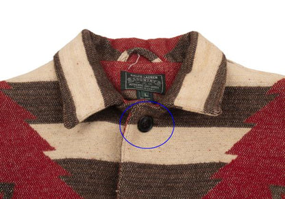 RALPH LAUREN COUNTRY Concho Navajo Jacket Red Size L
