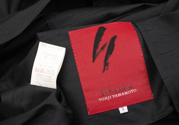 Y's for men Poly-Silk Nep Shirt Jacket Charcoal Size 2