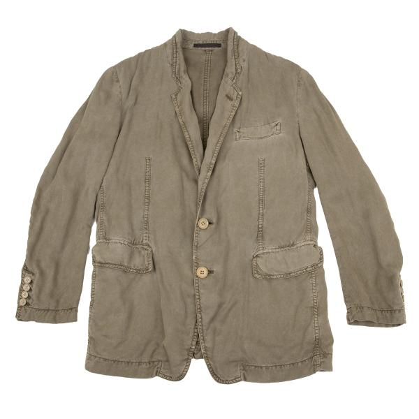 Y's for men Garment Dyed Rayon Cotton 2B Jacket Green Size 1