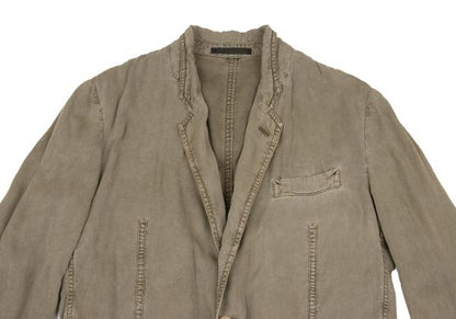 Y's for men Garment Dyed Rayon Cotton 2B Jacket Green Size 1