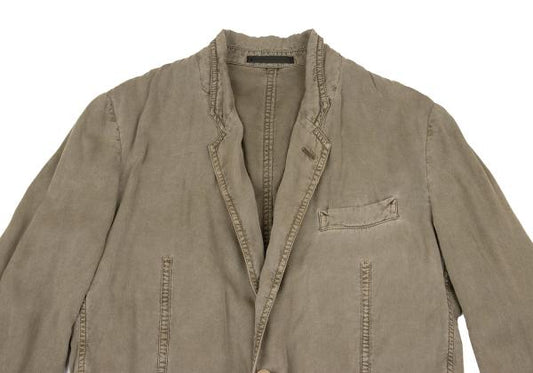 Y's for men Garment Dyed Rayon Cotton 2B Jacket Green Size 1