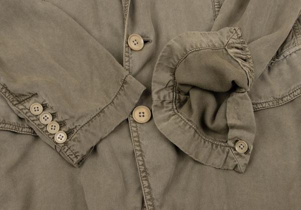 Y's for men Garment Dyed Rayon Cotton 2B Jacket Green Size 1
