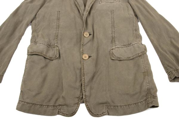 Y's for men Garment Dyed Rayon Cotton 2B Jacket Green Size 1