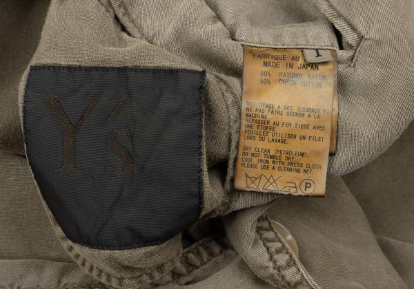 Y's for men Garment Dyed Rayon Cotton 2B Jacket Green Size 1