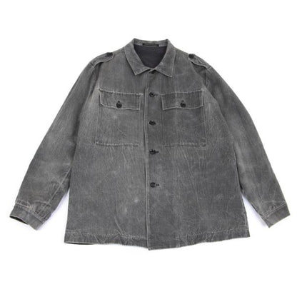 Y's for men Gray Wool Garment Washed Military Jacket Size 2