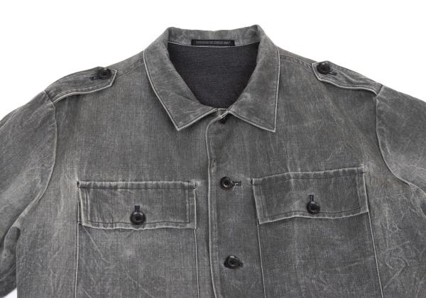Y's for men Gray Wool Garment Washed Military Jacket Size 2