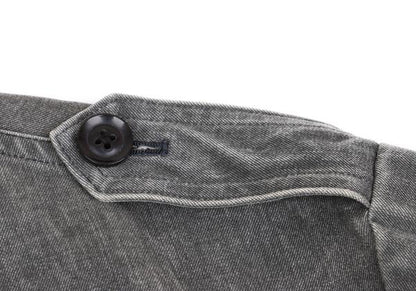 Y's for men Gray Wool Garment Washed Military Jacket Size 2