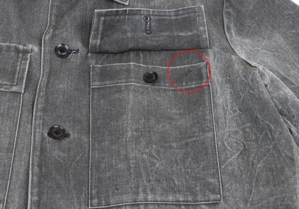 Y's for men Gray Wool Garment Washed Military Jacket Size 2