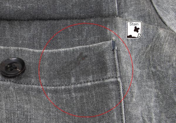 Y's for men Gray Wool Garment Washed Military Jacket Size 2