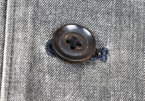Y's for men Gray Wool Garment Washed Military Jacket Size 2