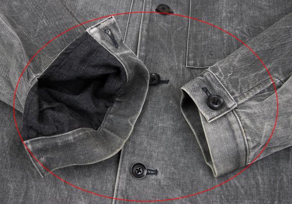 Y's for men Gray Wool Garment Washed Military Jacket Size 2