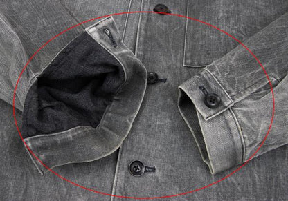 Y's for men Gray Wool Garment Washed Military Jacket Size 2