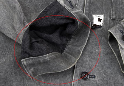 Y's for men Gray Wool Garment Washed Military Jacket Size 2