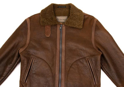 Y's for men Mouton Leather Flight Jacket Brown Size 2