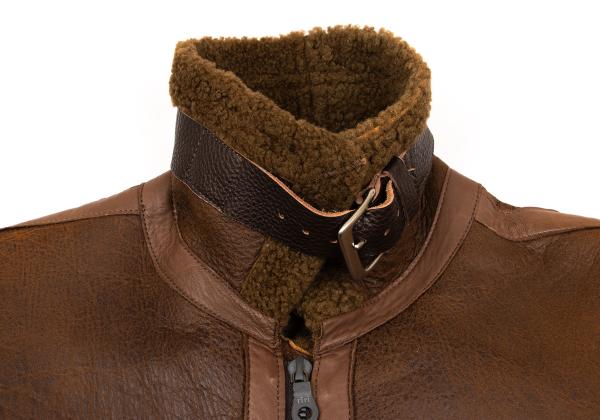 Y's for men Mouton Leather Flight Jacket Brown Size 2