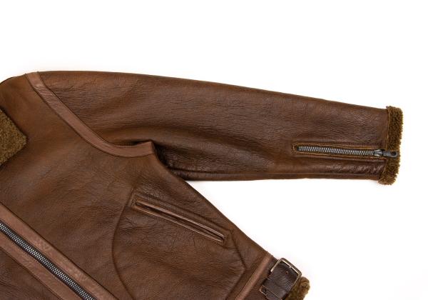 Y's for men Mouton Leather Flight Jacket Brown Size 2