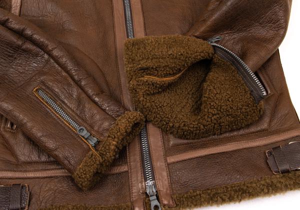 Y's for men Mouton Leather Flight Jacket Brown Size 2