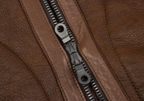 Y's for men Mouton Leather Flight Jacket Brown Size 2