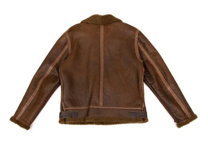 Y's for men Mouton Leather Flight Jacket Brown Size 2