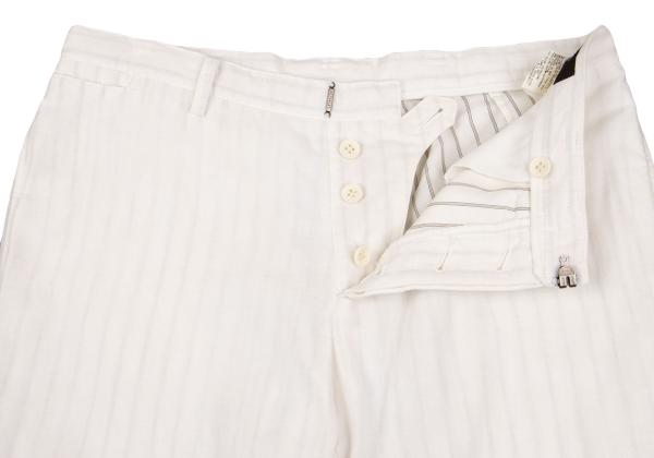 Y's for men Cupro Cotton Stripe Pants Off-White Size 2