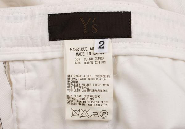 Y's for men Cupro Cotton Stripe Pants Off-White Size 2